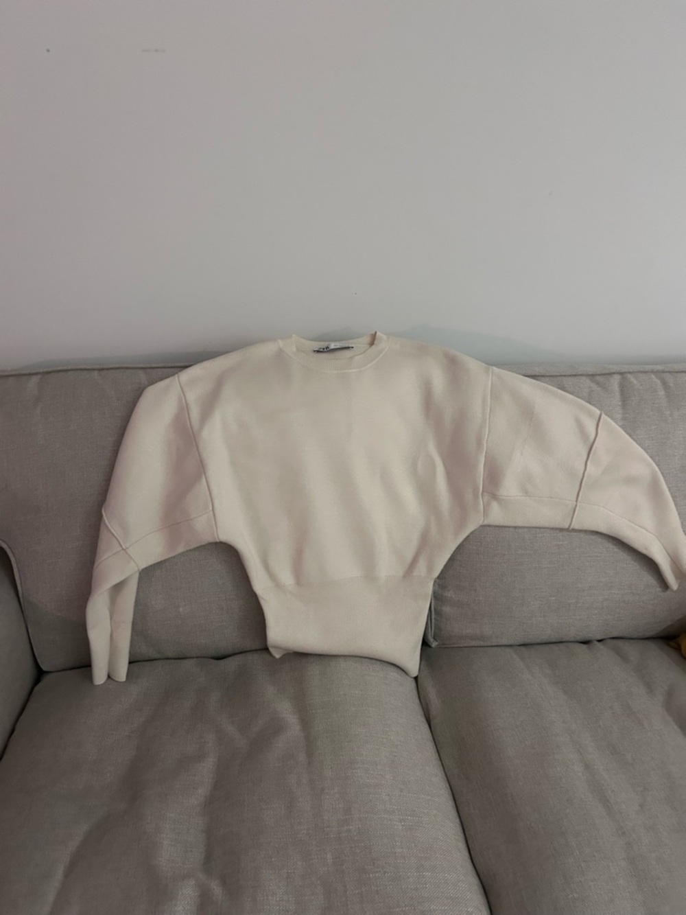Zara Cream Scoop Neck Sweater